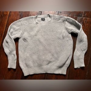 All Saints men’s cable knit gray sweater size large